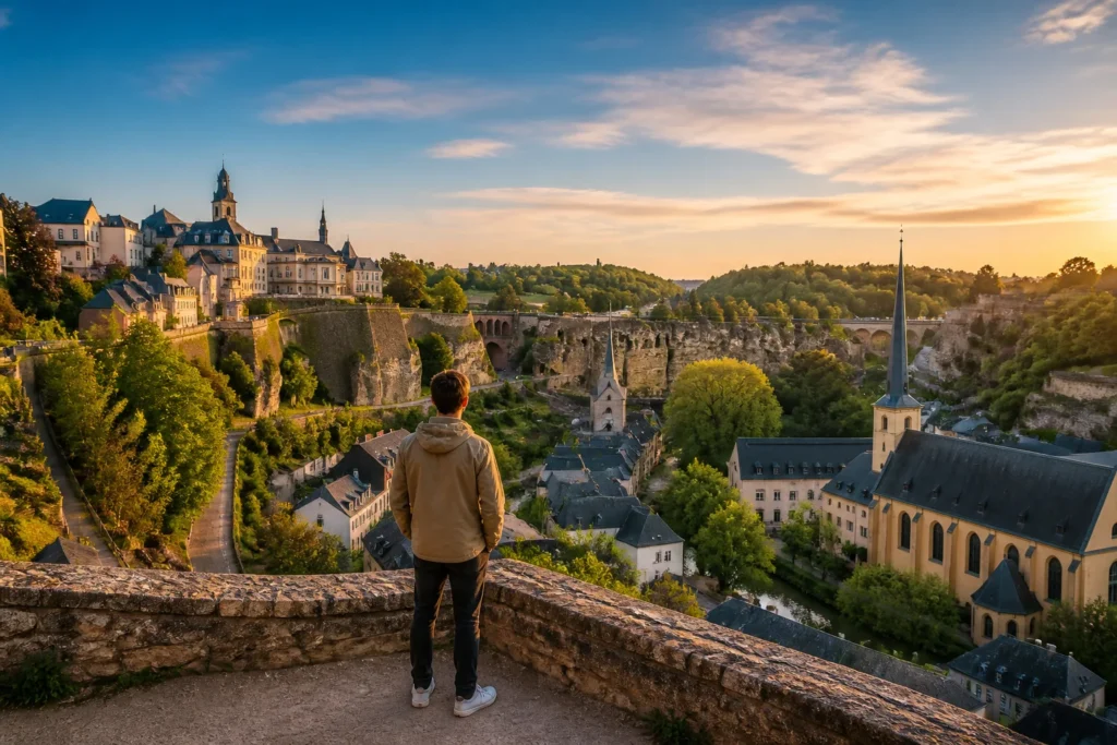 Panoramique de luxembourg a lheure doree